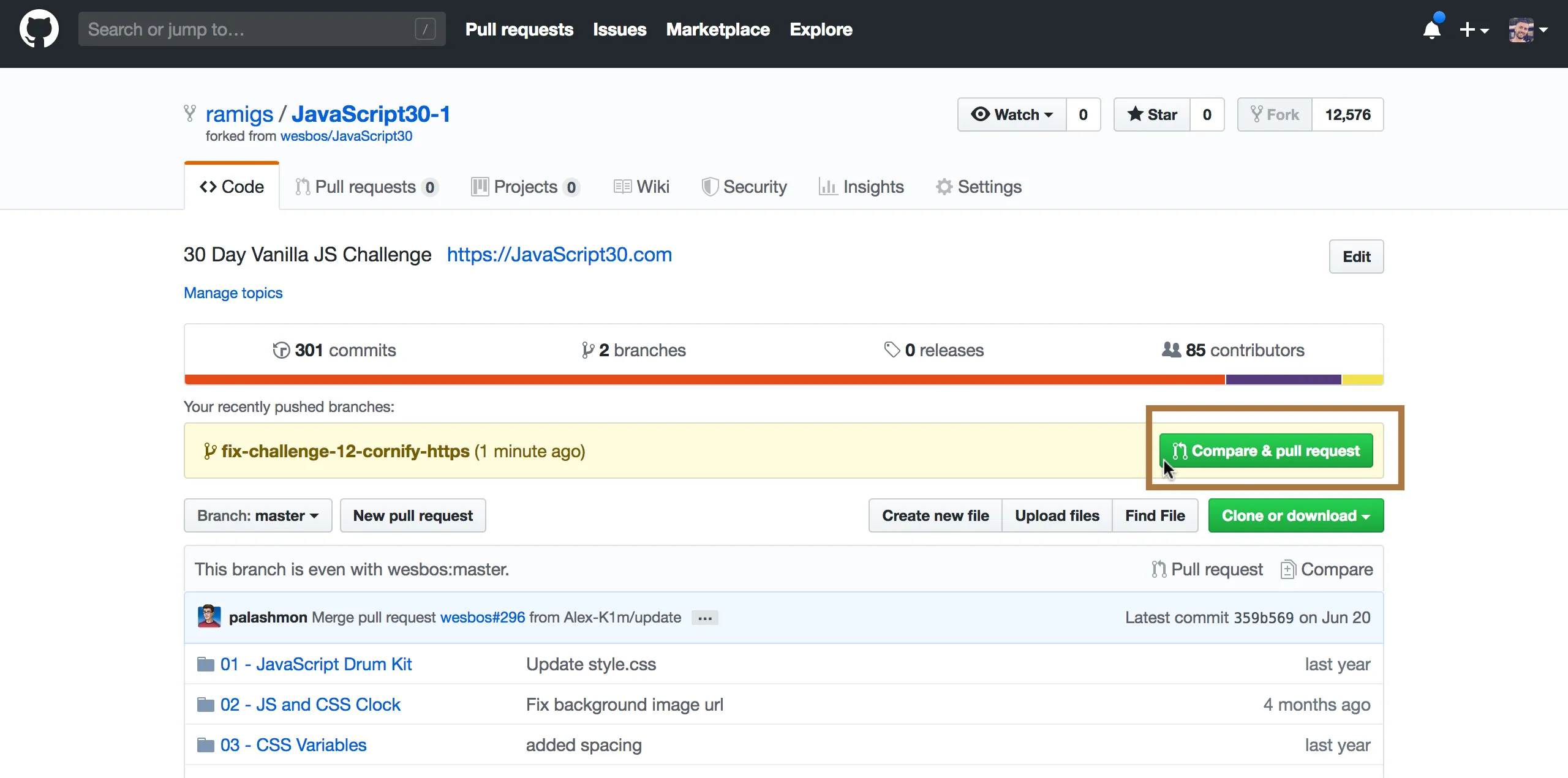 Push your branch to GitHub
